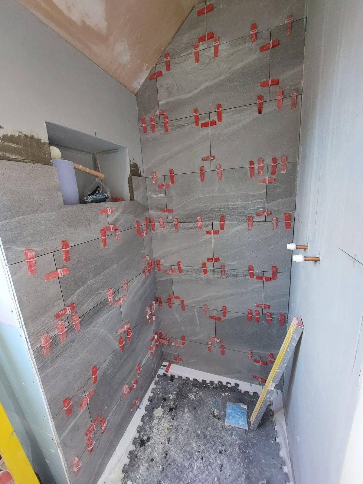 Fenland Bathrooms — tiling in progress